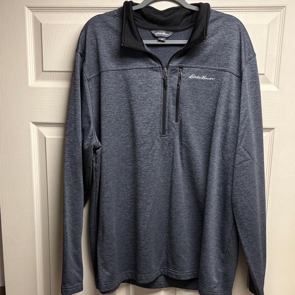 Eddie Bauer Charcoal Quarter-Zip Top